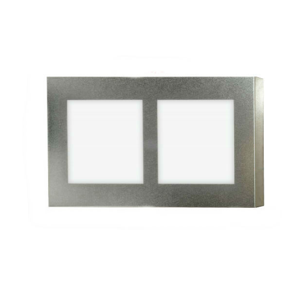 Image d'illustration du produit Plafonnier précablé 22W, finition : Grain cuir inox - équipé de 2 dalles LED, 4000K